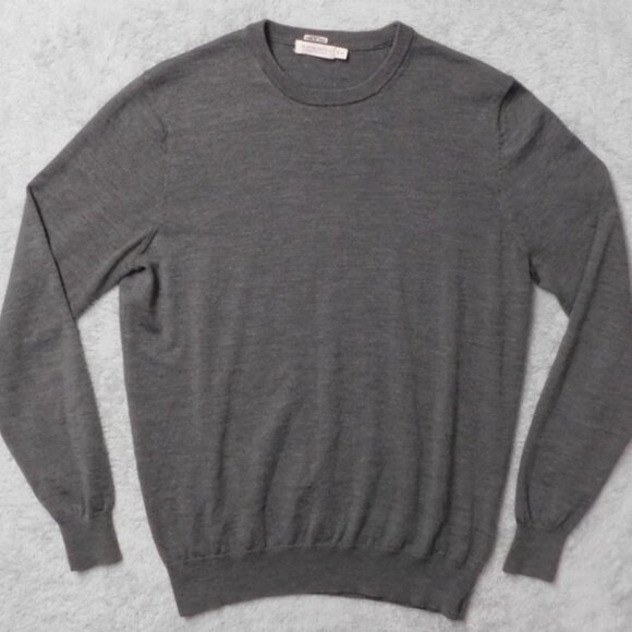 SUITSUPPLY Sweater Mens Large Merino Wool Crew Neck Gray - Picture 1 of 7